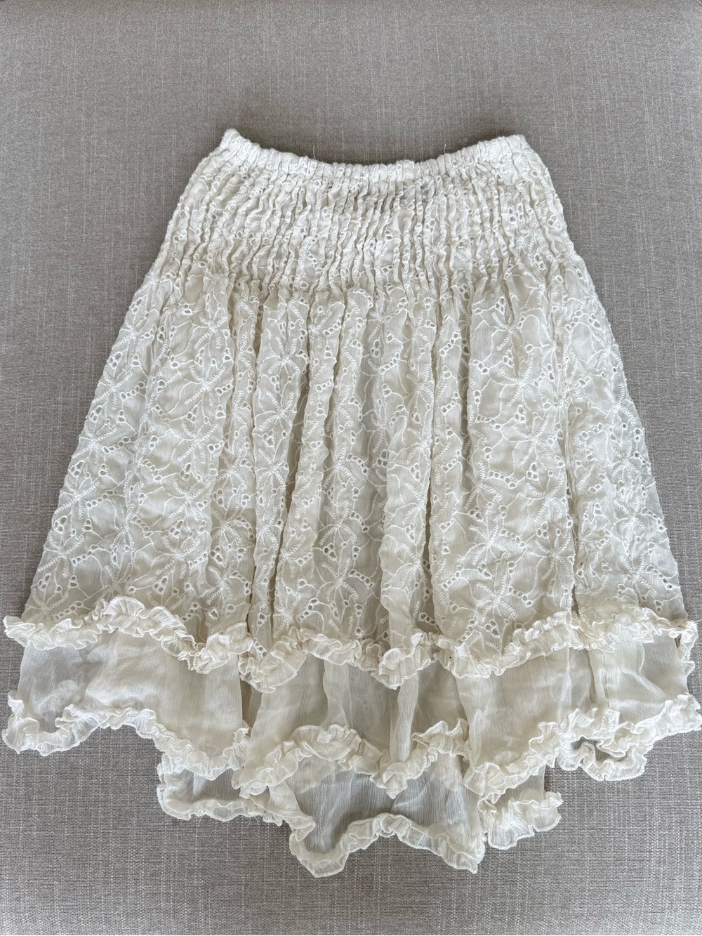 Free People Lace Skirt Cream  - Size S
